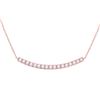 Image 1 : Round Diamond Curved Bar Necklace 3/4 Cttw 14KT Rose Gold
