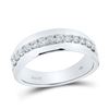 Image 1 : Round Diamond Wedding Single Row Band Ring 1/2 Cttw 14KT White Gold