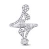 Image 2 : Baguette Diamond Bypass Cluster Fashion Ring 7/8 Cttw 14KT White Gold
