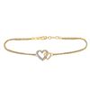 Image 1 : Round Diamond Double Heart Bracelet 1/10 Cttw 10KT Yellow Gold