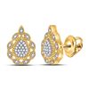 Image 1 : Round Diamond Teardrop Earrings 1/6 Cttw 10KT Yellow Gold