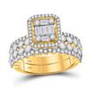 Image 1 : Bridal Wedding Ring Band Set 1-7/8 Cttw 14KT Yellow Gold