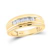 Image 1 : Round Diamond Wedding Single Row Band Ring 1/4 Cttw 14KT Yellow Gold