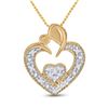 Image 1 : Round Diamond Heart Pendant .03 Cttw 10KT Yellow Gold