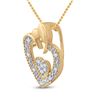 Image 2 : Round Diamond Heart Pendant .03 Cttw 10KT Yellow Gold
