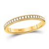 Image 1 : Round Diamond Wedding Single Row Band 1/6 Cttw 14KT Yellow Gold