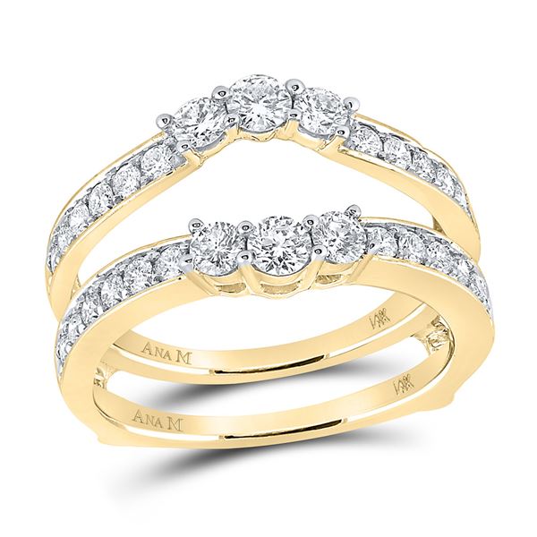 Round Diamond Wedding Wrap Ring Guard Enhancer 1 Cttw 14KT Yellow Gold