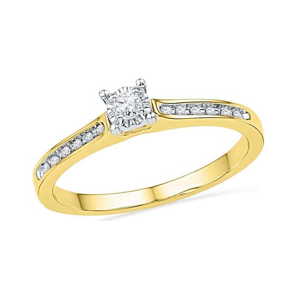 Diamond Solitaire Bridal Wedding Engagement Ring 1/10 Cttw 10KT Yellow Gold