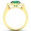 Image 2 : Natural 2.38 CTW Zambian Emerald & Diamond Ring 14K Yellow Gold - REF-108K7W