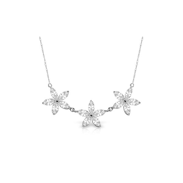 Genuine 4.75 ctw White Topaz Necklace 14KT White Gold - REF-61M2T
