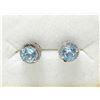 Image 1 : New Sterling Silver Blue Topaz & Diamond Stud Earrings