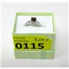 Image 2 : Sterling Silver Garnet & Diamond Solitaire Ring