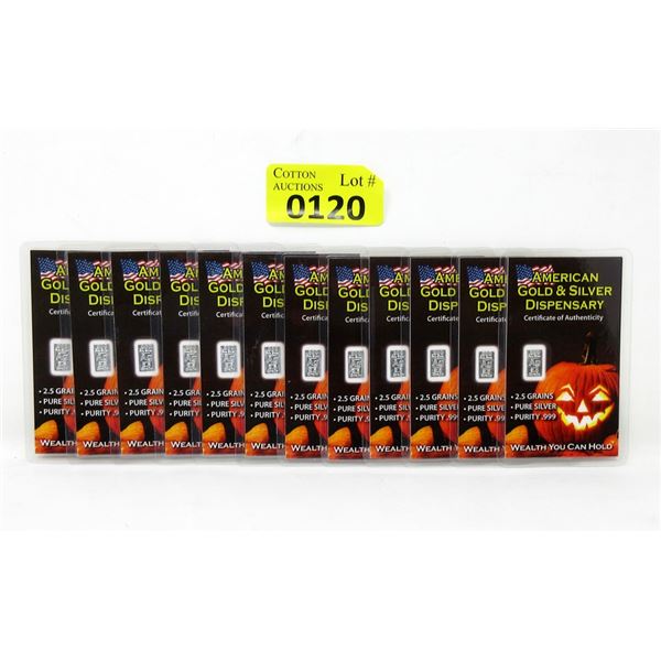 12 x 2.5 Grain .999 Silver "Jack-O-Lantern" Bars