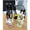 Image 1 : 4 Carved Stone Statuettes & 1 Candle Holder