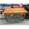 Image 1 : Pine Desk with Drawer - 27" x 54" x 30" tall