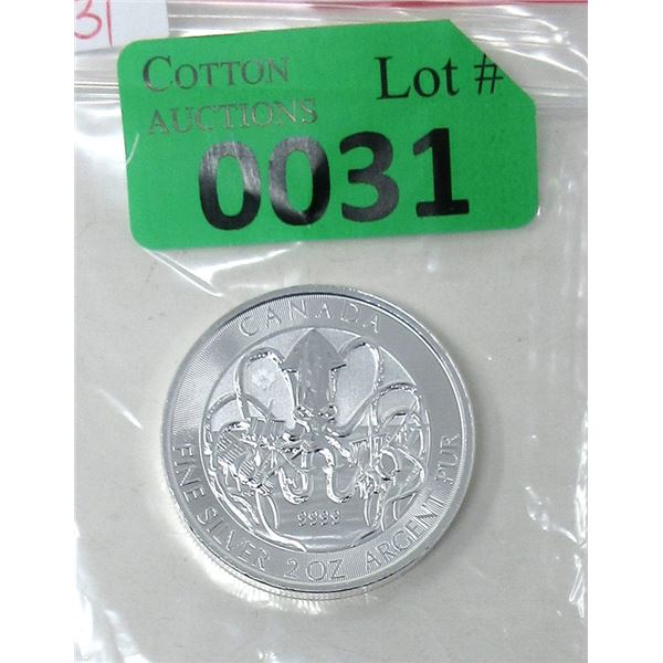 2 Oz. 2020 Canada The Kraken .9999 Silver Coin