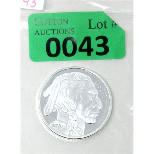 1 Oz .999 Fine Silver First Nations/Buffalo Round