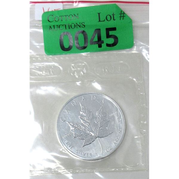 1 Oz .9999 Silver 1990 Canadian Maple Leaf Coin