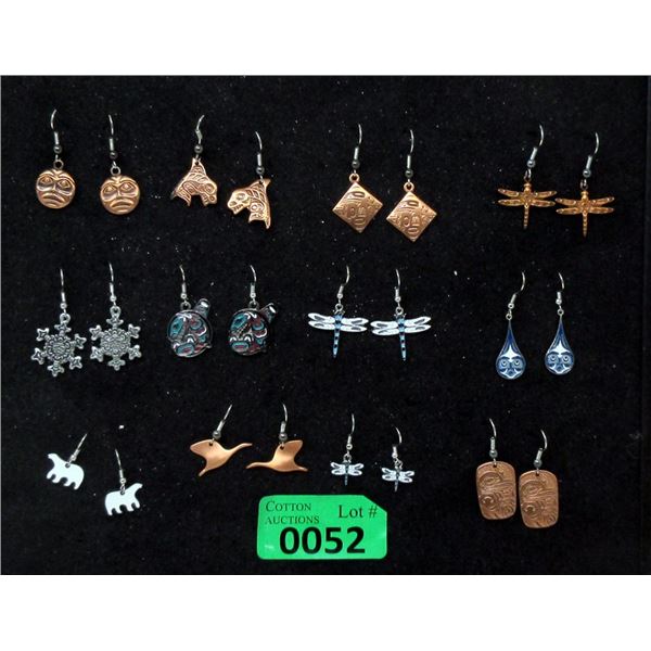 12 New Pairs of Frederick Design Metal Earrings