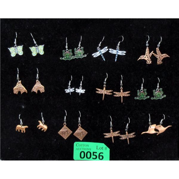 12 New Pairs of Frederick Design Metal Earrings