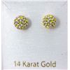 Image 1 : New 14 KT Gold Sparkle Ball Stud Earrings