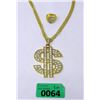 Image 1 : Large Hip Hop Necklace & Dollar Sign Ring