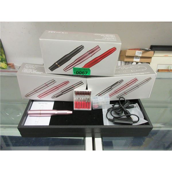 3 New Electric Portable Manicure Nail Drill Kits