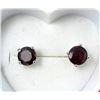 Image 1 : New Sterling Silver Garnet Stud Earrings