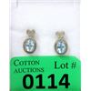 Image 1 : New Blue Topaz & Diamond Earrings