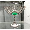Image 1 : Silver Plated Menorah with Stone Inlay
