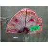 Image 1 : Large Pink Brazilian Crystal Agate Bookend Set