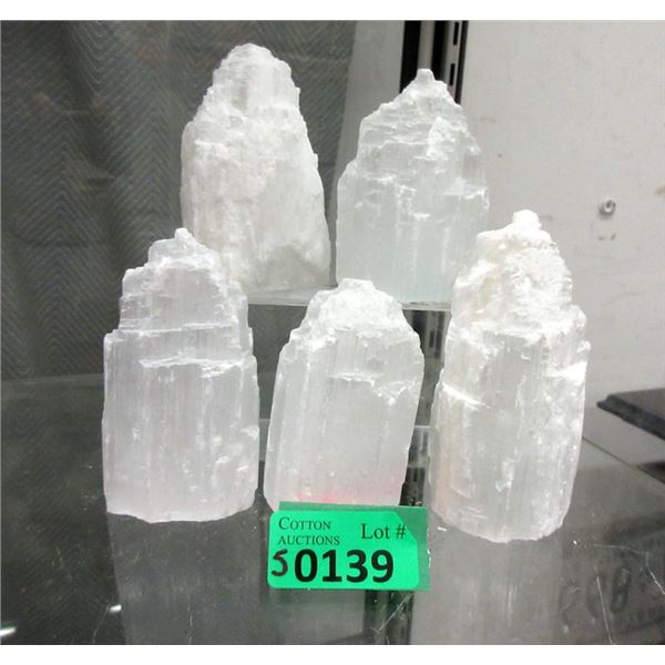 5 Selenite Healing Towers (Satin Spar)