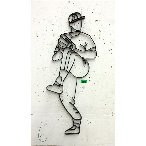 Metal Baseball Wall Art - 15" x 37" tall