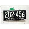Image 1 : Rare USA 1944 Minnesota License Plate