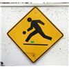 Image 1 : Metal "Children Playing" Road Sign - 32" x 32"