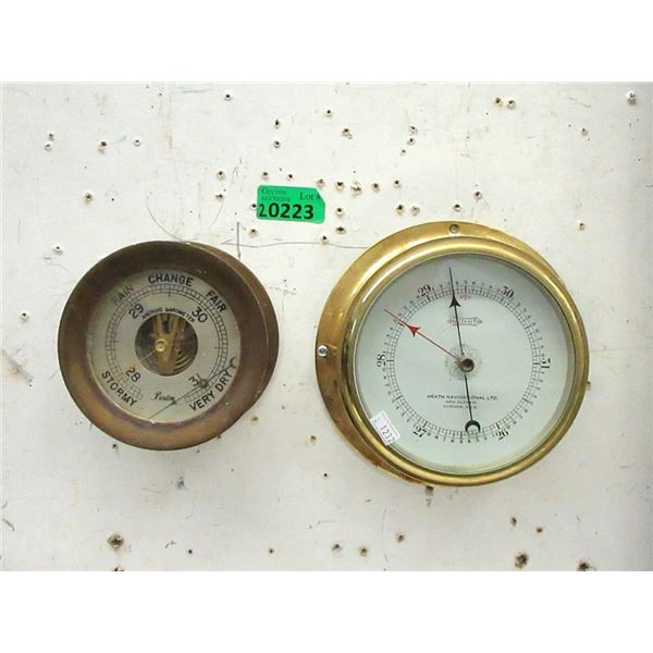 2 Vintage Barometers - Largest is 9" Diameter