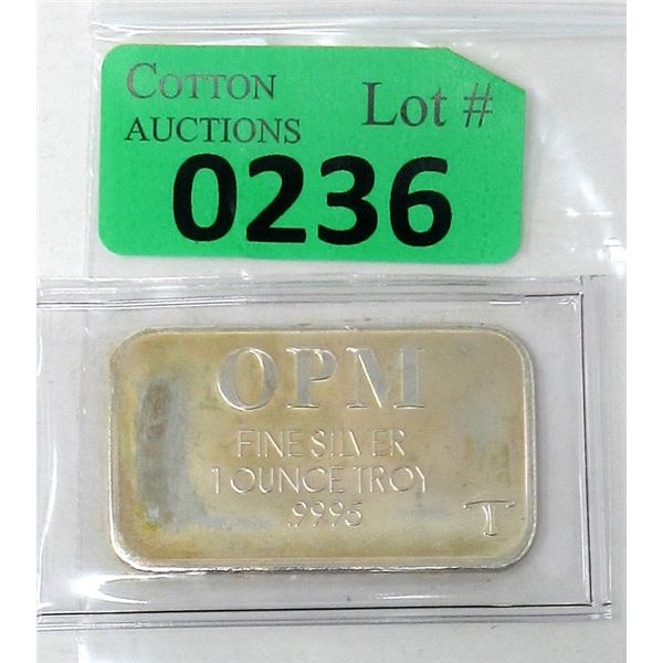 1 Oz. Ohio Precious Metals .9995  Silver Bar