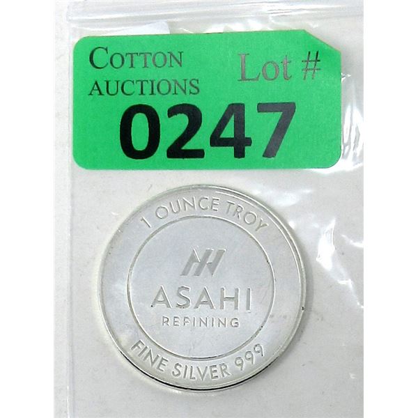 1 Oz. Asahi Refining .999 Silver Round