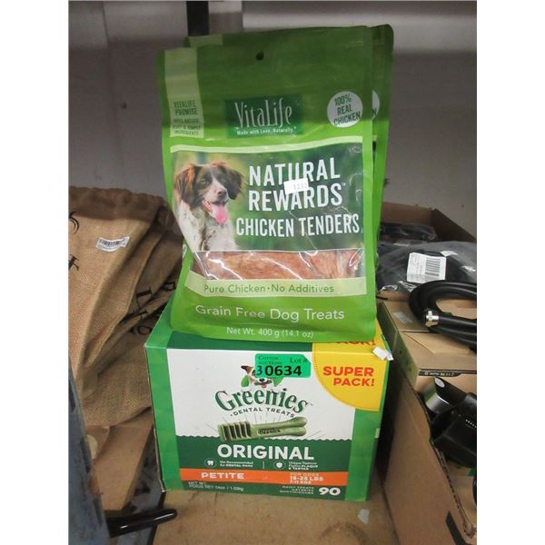 Box & 2 Bags of Dog Treats