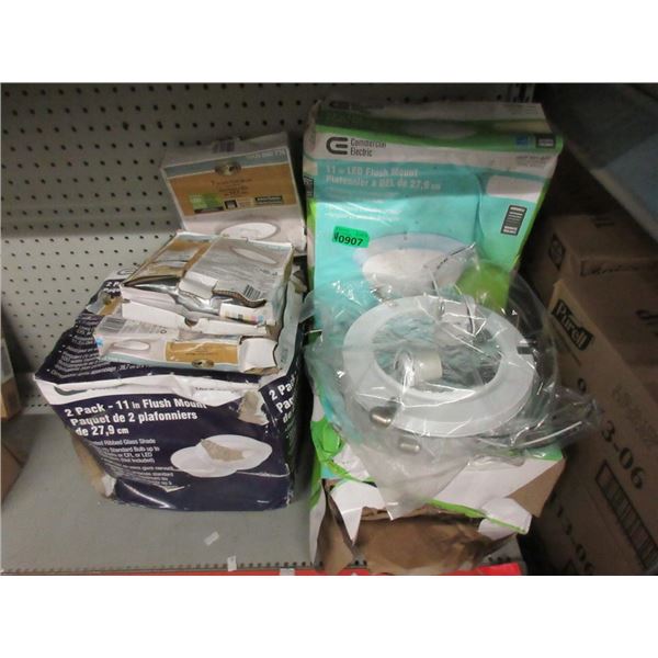 9 Assorted New Flush Mount Ceiling Lights