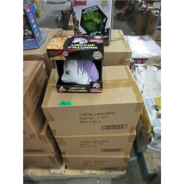 3 Boxes of 4 New Unicorn Glow Buddies