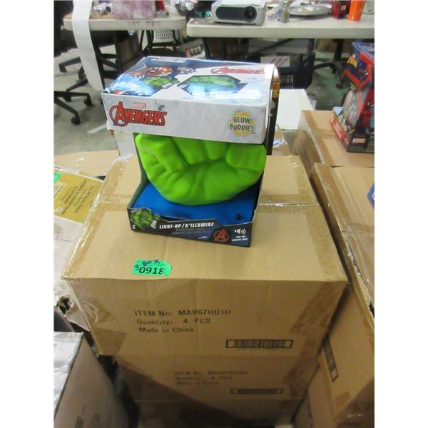 3 Boxes of 4 New Incredible Hulk Glow Buddies