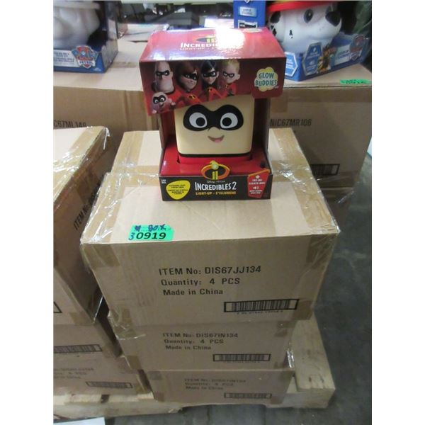 3 Boxes of 4 New Incredibles 2 Glow Buddies