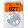 Image 1 : 1 Oz .9999 Silver 2021 Canada Maple Leaf Coin