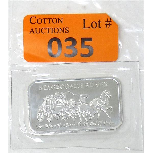 1 Oz. .999 Fine Silver Divisible Stagecoach Bar