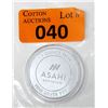 Image 1 : 1 Oz. .999 Fine Silver Asahi Refining Round