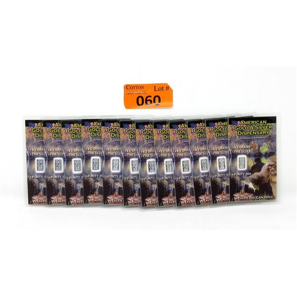 12 x 2.5 Grain Fine Silver Big Foot Bars
