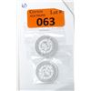 Image 1 : 2 x  1/2 Oz. .999 Silver 2012 Majestic Mint Rounds