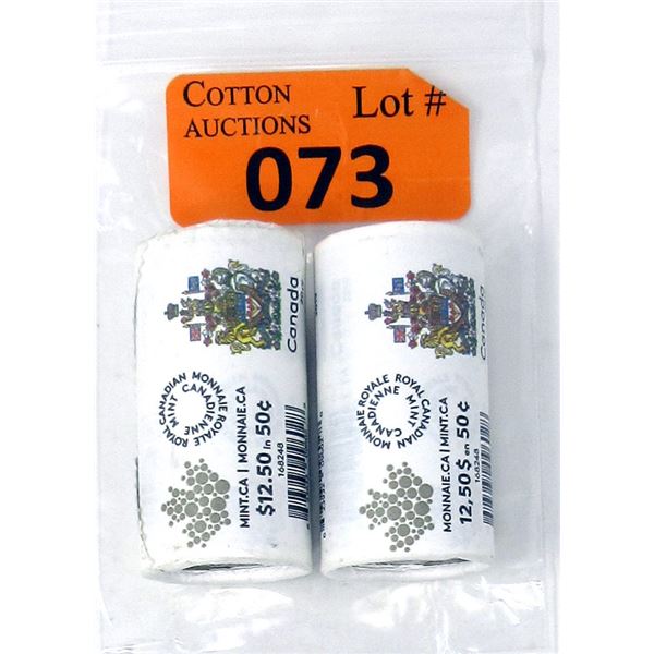 Two Special Wrap Rolls of Canadian 50¢ Coins