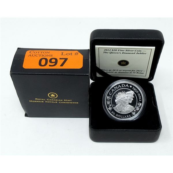 2012 Canadian .9999 Fine Silver $20 Coin